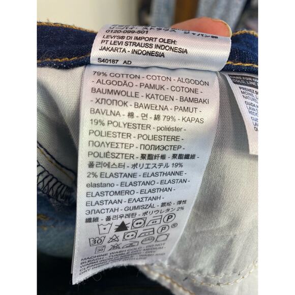 Levis Blue Denim Mid Length Shorts High Rise 28 us Cotton - Picture 6 of 7